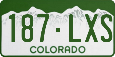 CO license plate 187LXS
