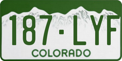 CO license plate 187LYF