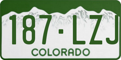 CO license plate 187LZJ