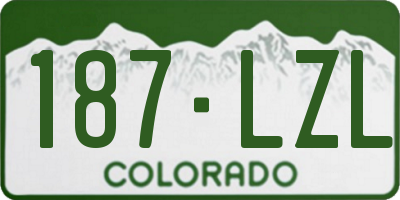 CO license plate 187LZL
