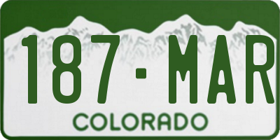 CO license plate 187MAR