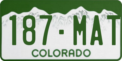 CO license plate 187MAT