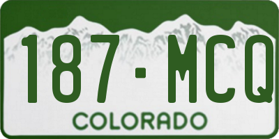 CO license plate 187MCQ