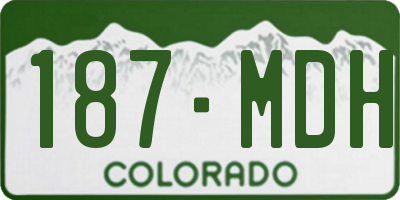 CO license plate 187MDH