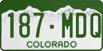 CO license plate 187MDQ