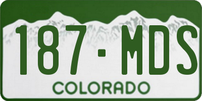 CO license plate 187MDS