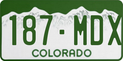 CO license plate 187MDX