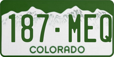 CO license plate 187MEQ