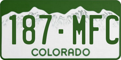 CO license plate 187MFC