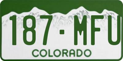 CO license plate 187MFU