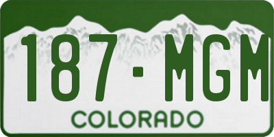 CO license plate 187MGM