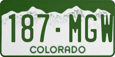 CO license plate 187MGW