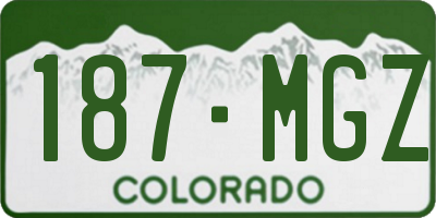 CO license plate 187MGZ
