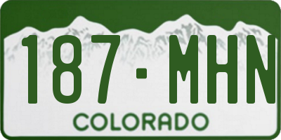 CO license plate 187MHN