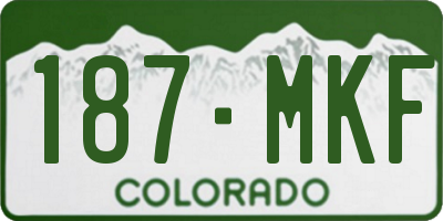 CO license plate 187MKF