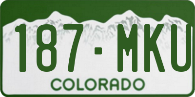 CO license plate 187MKU