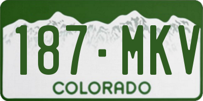 CO license plate 187MKV