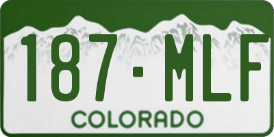 CO license plate 187MLF
