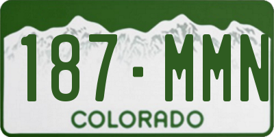 CO license plate 187MMN
