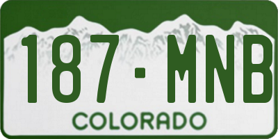 CO license plate 187MNB