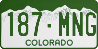 CO license plate 187MNG