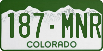 CO license plate 187MNR