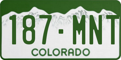 CO license plate 187MNT