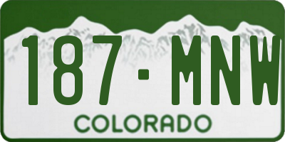 CO license plate 187MNW