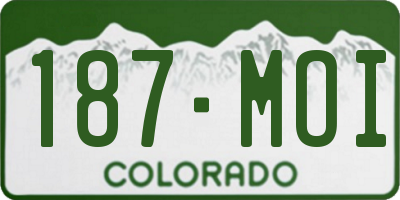 CO license plate 187MOI