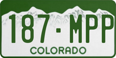 CO license plate 187MPP