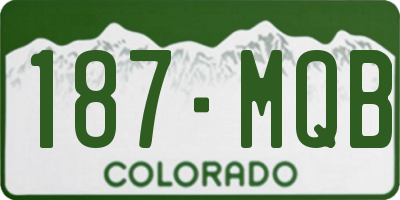 CO license plate 187MQB