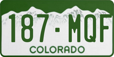 CO license plate 187MQF