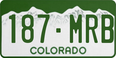 CO license plate 187MRB