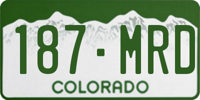 CO license plate 187MRD