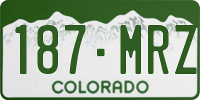 CO license plate 187MRZ
