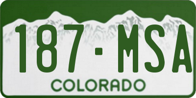 CO license plate 187MSA