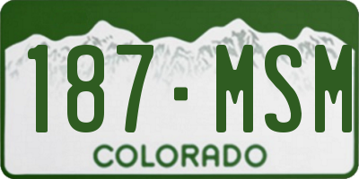 CO license plate 187MSM