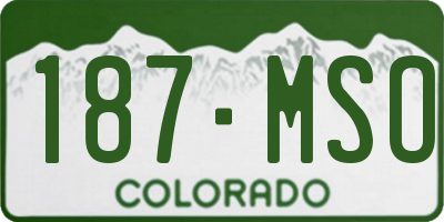 CO license plate 187MSO