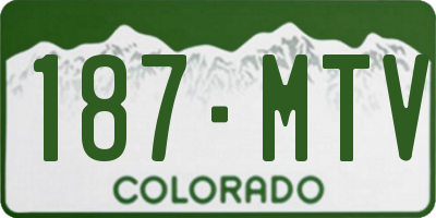 CO license plate 187MTV