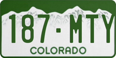 CO license plate 187MTY
