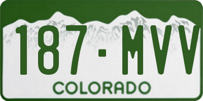 CO license plate 187MVV
