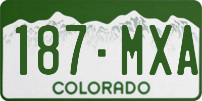 CO license plate 187MXA