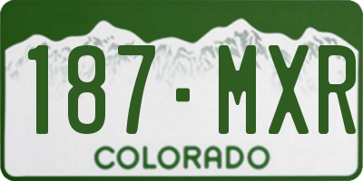 CO license plate 187MXR
