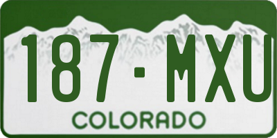 CO license plate 187MXU