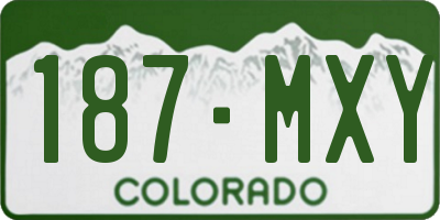 CO license plate 187MXY