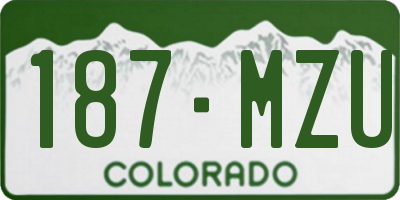 CO license plate 187MZU