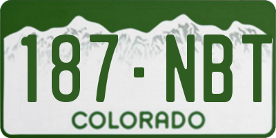 CO license plate 187NBT