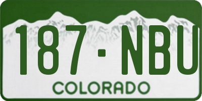 CO license plate 187NBU