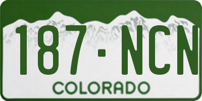 CO license plate 187NCN