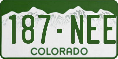 CO license plate 187NEE